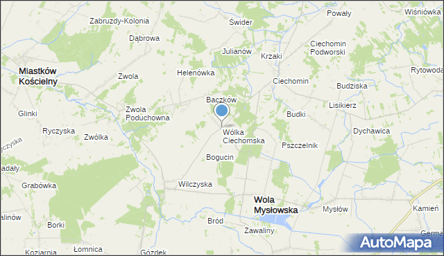 mapa Wólka Ciechomska, Wólka Ciechomska na mapie Targeo